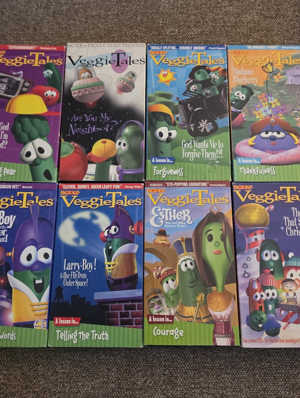 VeggieTales VHS Lot of 8 Big Idea Christian Kids Movies
